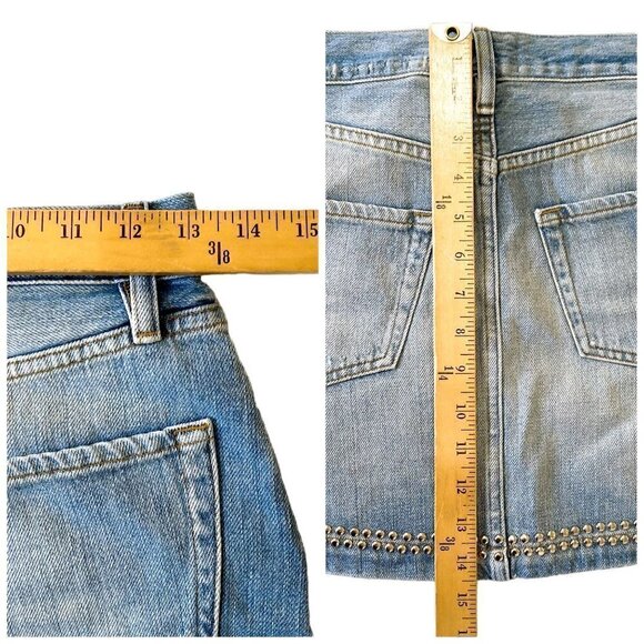 NWT Frame Denim Le Mini Skirt Studded,‎  Size 24, Blue with Silver Studs - Picture 15 of 15